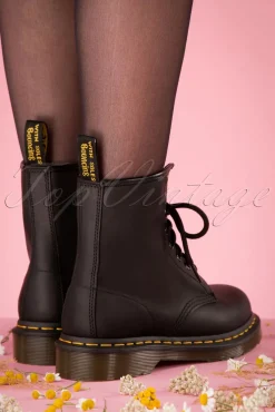 Outlet Dr. Martens 1460 Fettige Stiefeletten In Schwarz