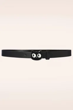 New Banned Retro Addis The Cat Gürtel In Schwarz