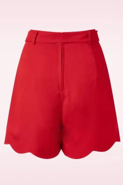 Shop Banned Retro Ahoy Scallop Shorts In Rot