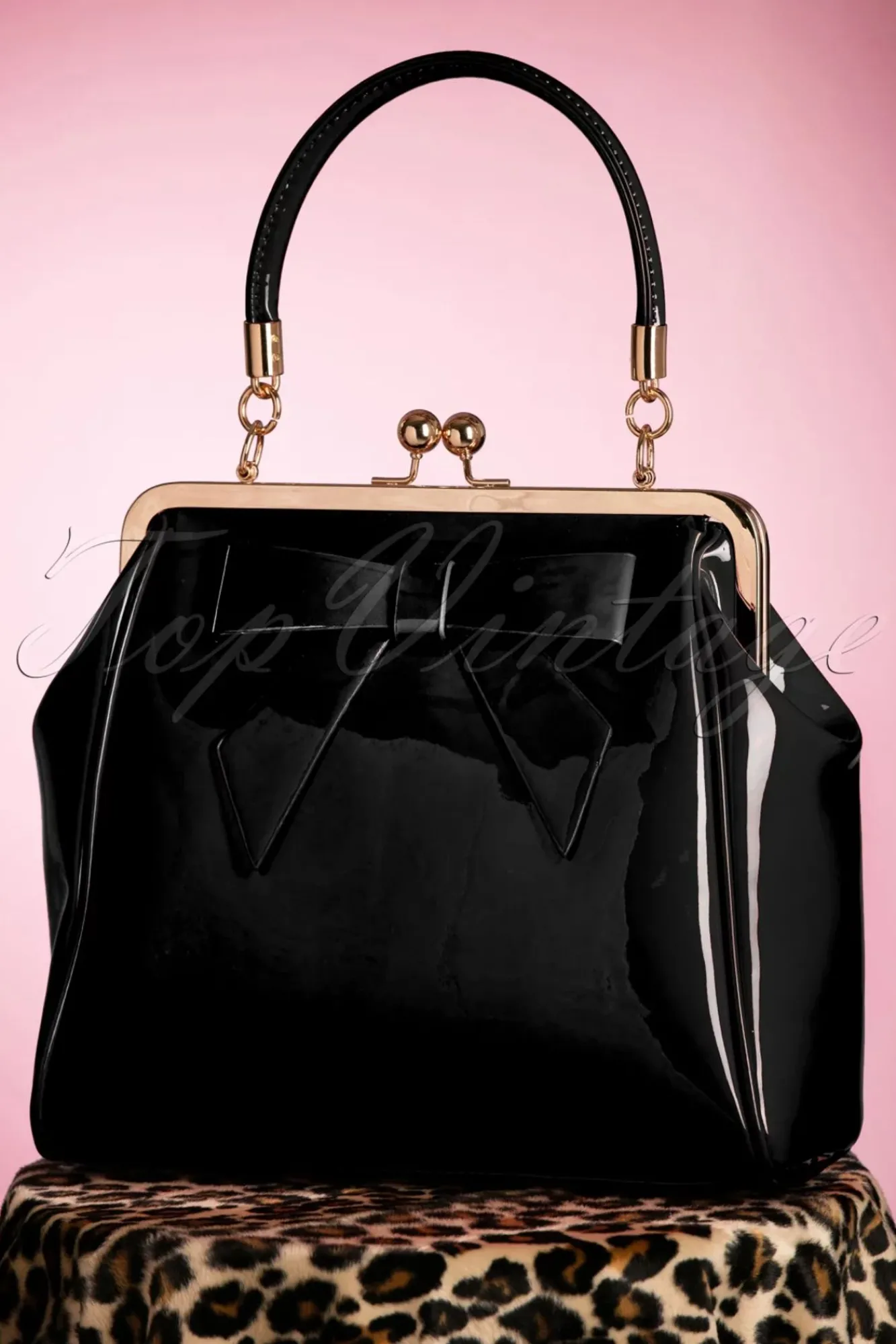 Flash Sale Banned Retro Amerikanische Vintage Lacktasche In Schwarz