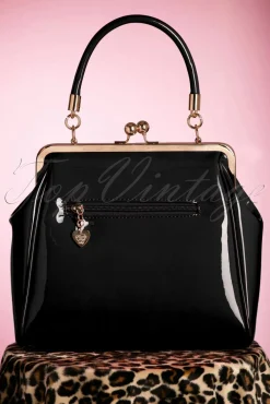Flash Sale Banned Retro Amerikanische Vintage Lacktasche In Schwarz