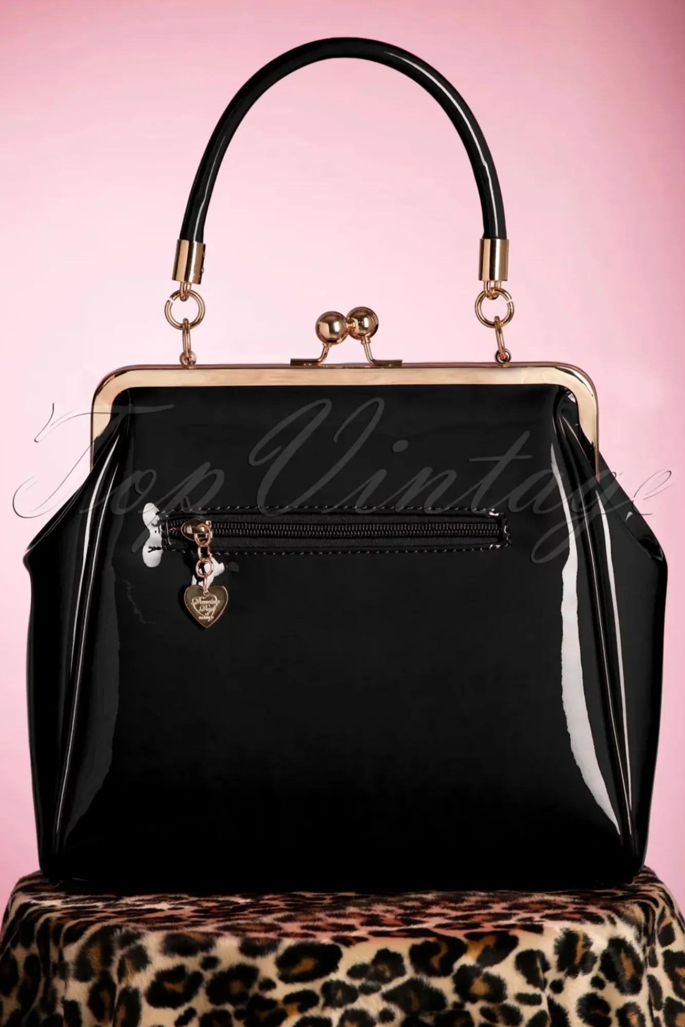 Flash Sale Banned Retro Amerikanische Vintage Lacktasche In Schwarz