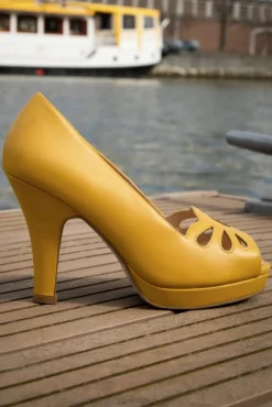 Store Lola Ramona u2665 Topvintage Angie Monaco Peeptoe Pumps In Mango Mojito