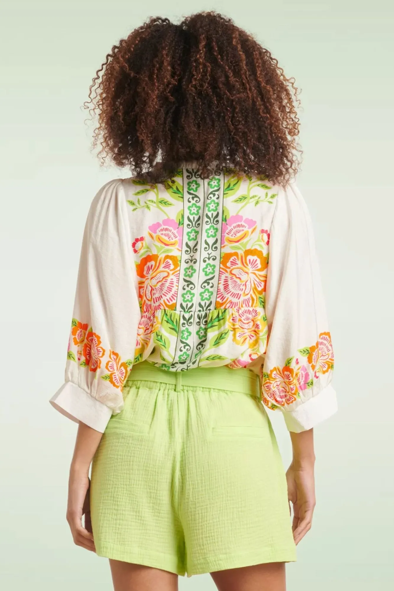 Outlet Smashed Lemon Anika Floral Oberteil In Weis