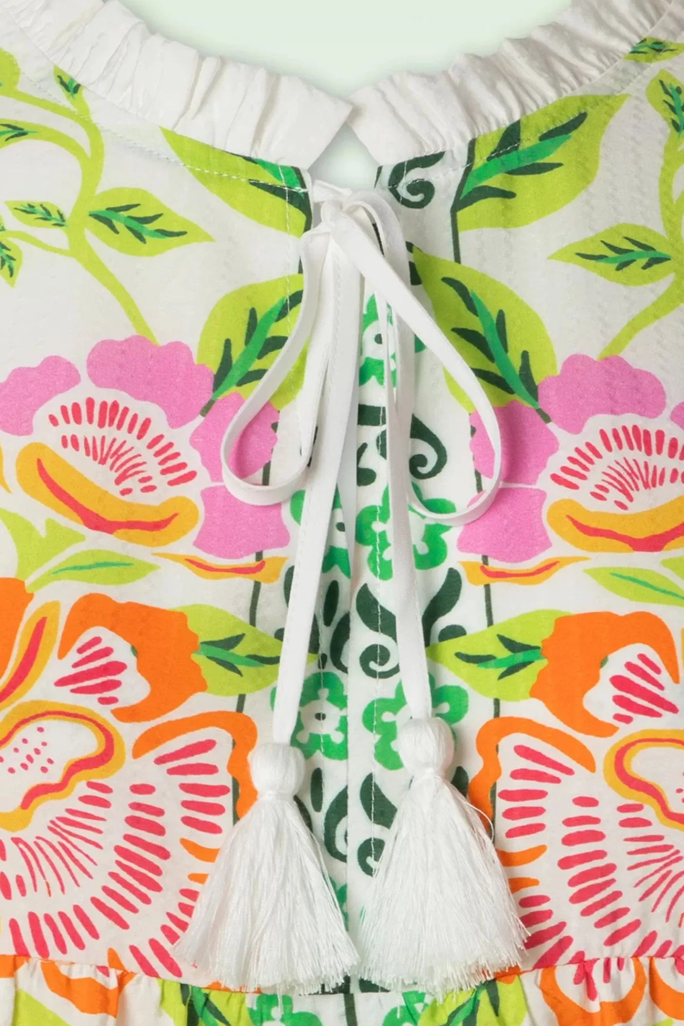 Outlet Smashed Lemon Anika Floral Oberteil In Weis