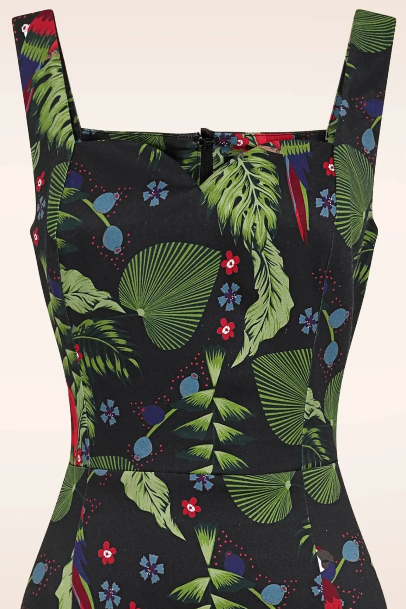 Cheap Collectif Clothing Anita Parrot Paradise Bleistiftkleid In Schwarz