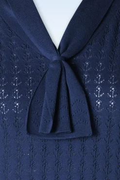 Outlet Banned Retro Anker Ahoi! Top In Marineblau