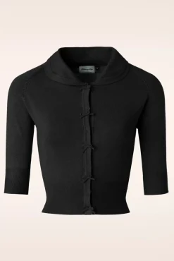 Shop Banned Retro April Bow Cardigan In Schwarz