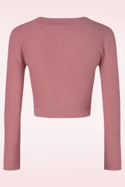 Sale Vixen Ariane Textured Knie Crop Strickjacke In Pink