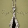 Online Lovely Art Deco Halskette In Schwarz