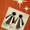 Hot Glitz-o-Matic Art Deco Pendants Ohrringe In Schwarz Und Gold