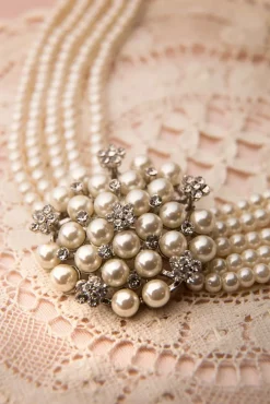 Cheap Lovely Audrey Choker-Halskette Mit Cremefarbenen Perlen