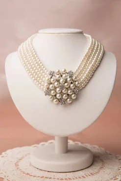 Cheap Lovely Audrey Choker-Halskette Mit Cremefarbenen Perlen