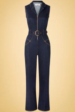 Shop Rock-a-Booty Audrey Jumpsuit Aus Dunklem Denim