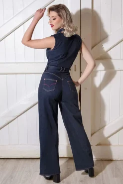 Shop Rock-a-Booty Audrey Jumpsuit Aus Dunklem Denim