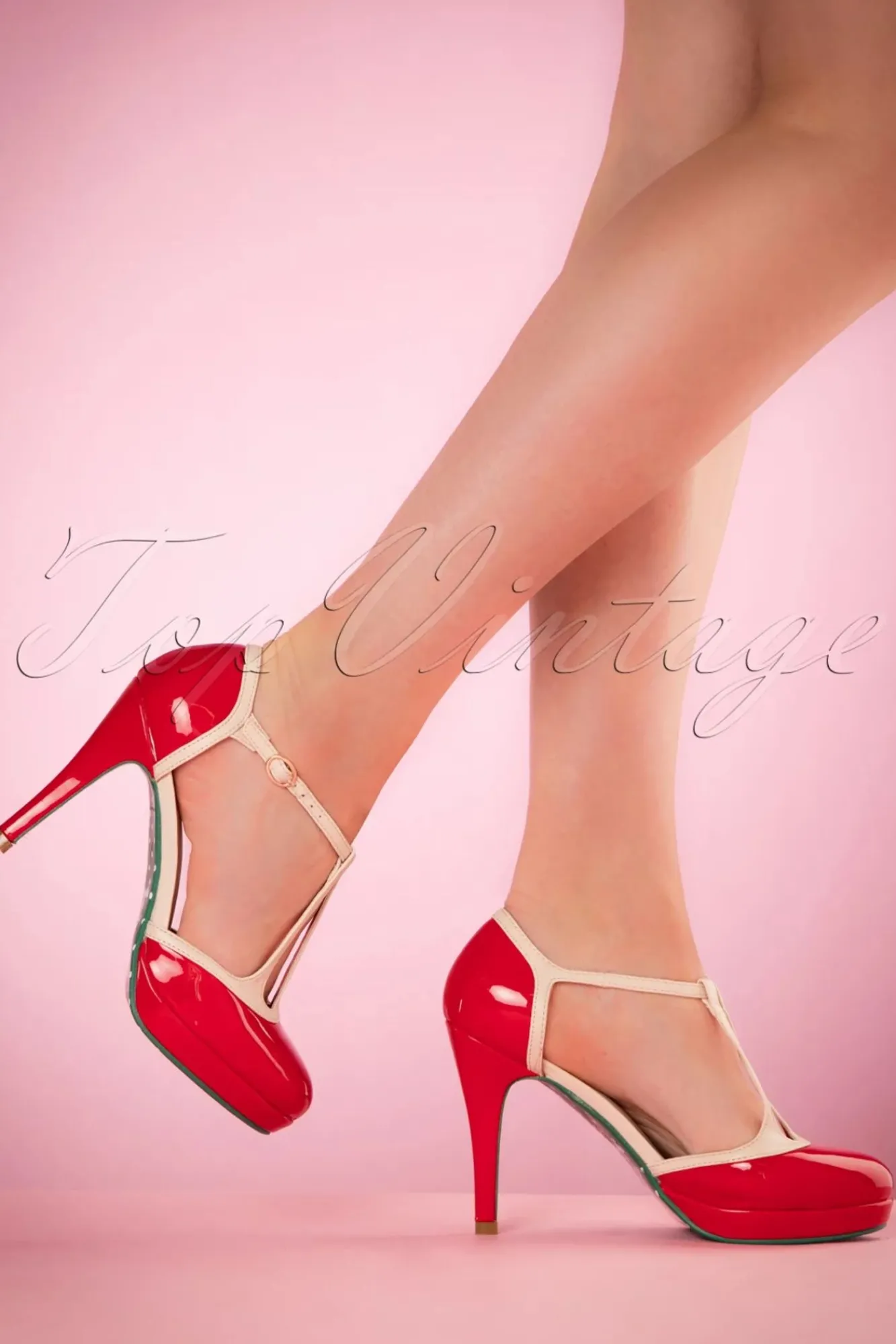 New Banned Retro Betty Pumps In Rot