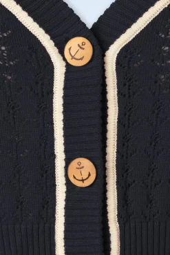 Store Banned Retro Boat Club Strickjacke In Marineblau