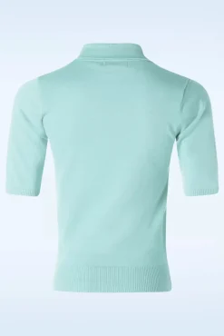 Cheap Banned Retro Bow Delight Pullover In Pastellblau