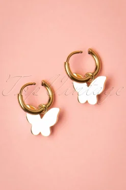 Best Day&Eve by Go Dutch Label Butterfly Pearl Ohrringe In Gold