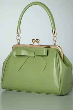 New Banned Retro California Nights Lack Handtasche In Hellgrun