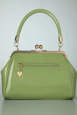 New Banned Retro California Nights Lack Handtasche In Hellgrun