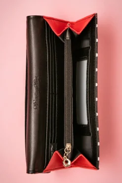 Store Banned Retro Carla Bow Polka Geldborse In Schwarz Und Rot