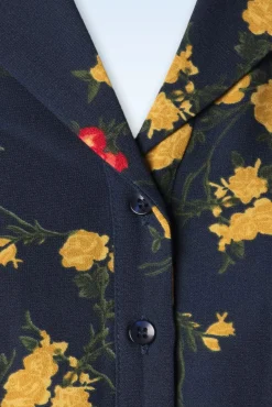 Flash Sale Collectif Clothing Caterina Bloom Shirt In Marineblau