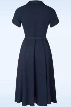 Hot Collectif Clothing Caterina Swing Kleid In Marineblau