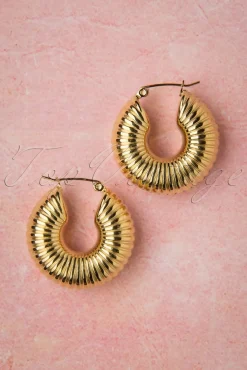 Sale Topvintage Boutique Collection Caterpillar Creolen In Gold