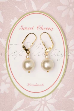 Discount Sweet Cherry Champagne Pearl Ohrringe In Gold Und Elfenbein
