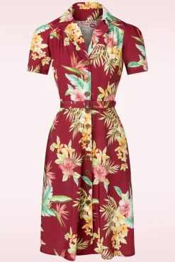 Best Rock N Romance Charlene Honolulu Hemdblusenkleid In Burgund