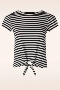 Fashion King Louie Chopito Stripe Knot T-Shirt In Schwarz