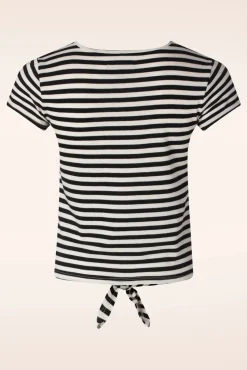 Fashion King Louie Chopito Stripe Knot T-Shirt In Schwarz