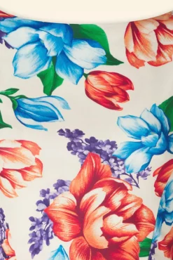 Discount Vintage Chic for Topvintage Cindi Floral Swing Kleid In Creme