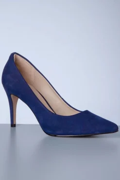 Fashion Parodi Shoes Claire Stiletto Nubuk Pumps In Marineblau