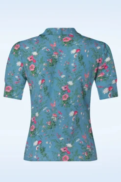 Best Sale Very Cherry Classic Fieldbouquet Bluse In Blau