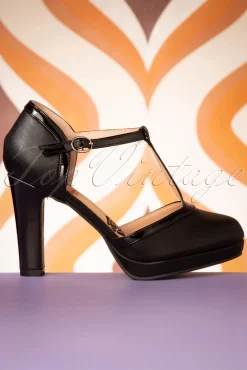 Store Banned Retro Country Rose Heels In Schwarz