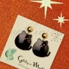 Outlet Glitz-o-Matic Cute Kitty Ohrringe In Schwarz Und Gold