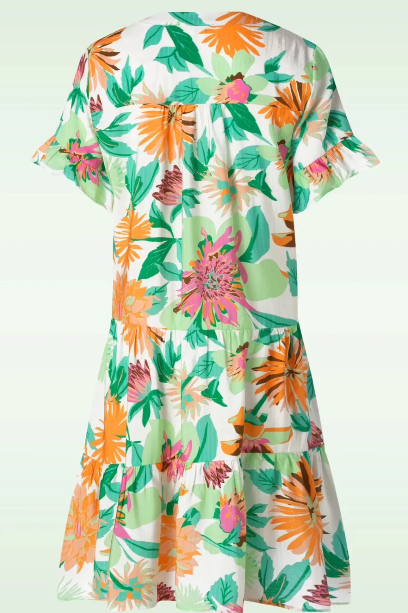 Fashion Smashed Lemon Dahlia Blumen Kleid In Off White