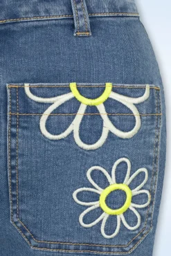 Hot Bunny Daisy Flower Power Jeans In Hellblau