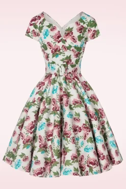 Cheap Vintage Diva Das Bombshell Swing Kleid Mit Blumenmuster In Weis