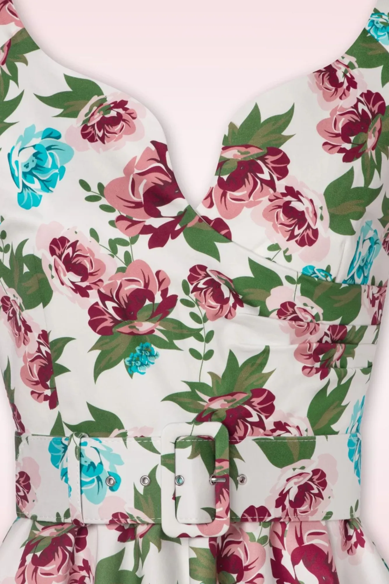 Cheap Vintage Diva Das Bombshell Swing Kleid Mit Blumenmuster In Weis