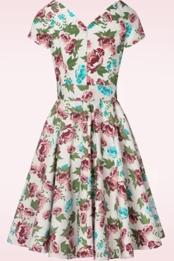 Cheap Vintage Diva Das Bombshell Swing Kleid Mit Blumenmuster In Weis