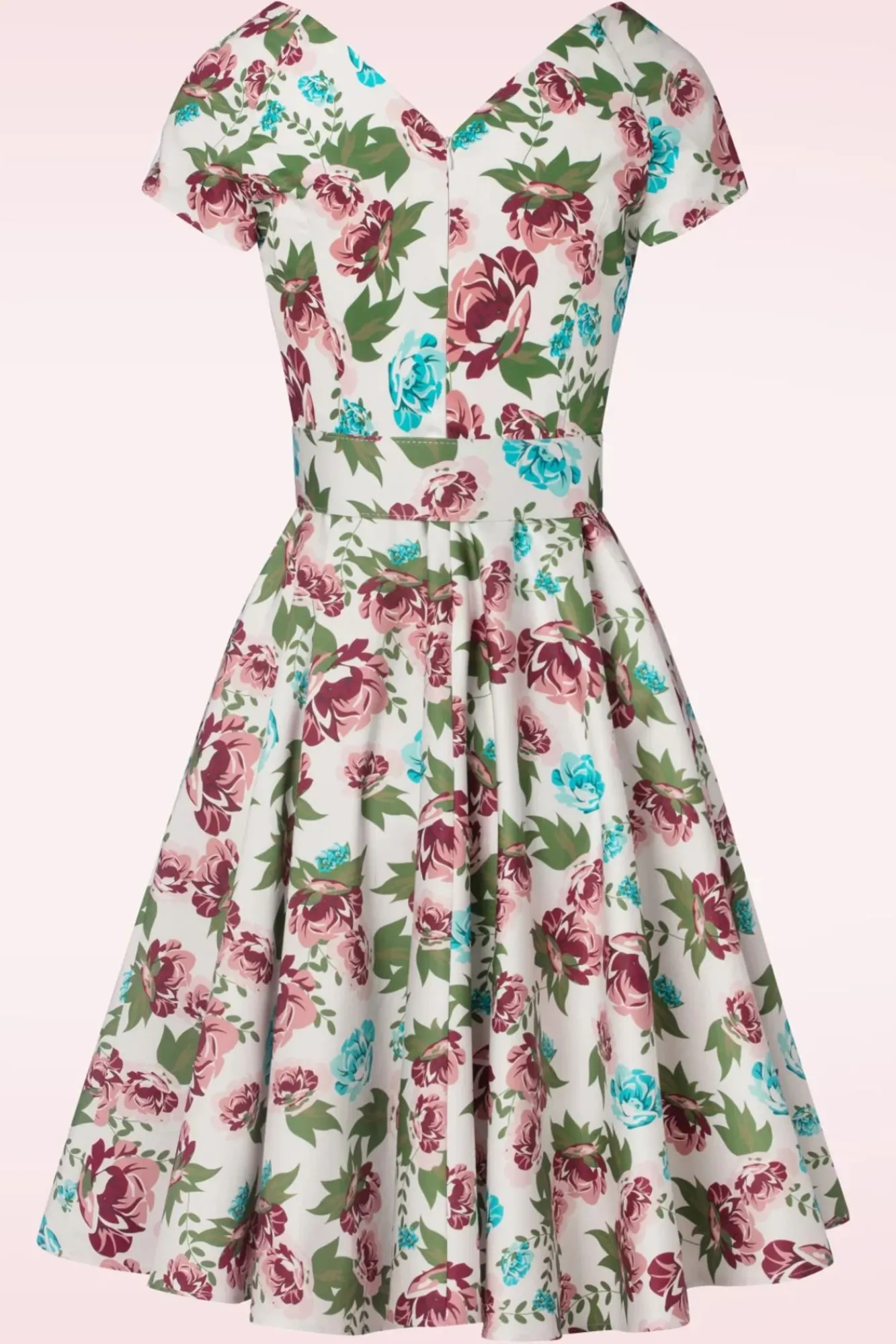 Cheap Vintage Diva Das Bombshell Swing Kleid Mit Blumenmuster In Weis