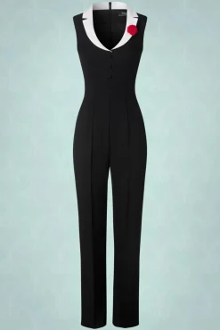 Fashion Vintage Diva Der Luchia Jumpsuit In Schwarz