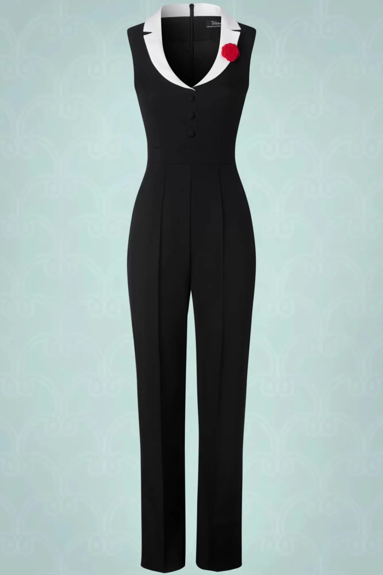 Fashion Vintage Diva Der Luchia Jumpsuit In Schwarz