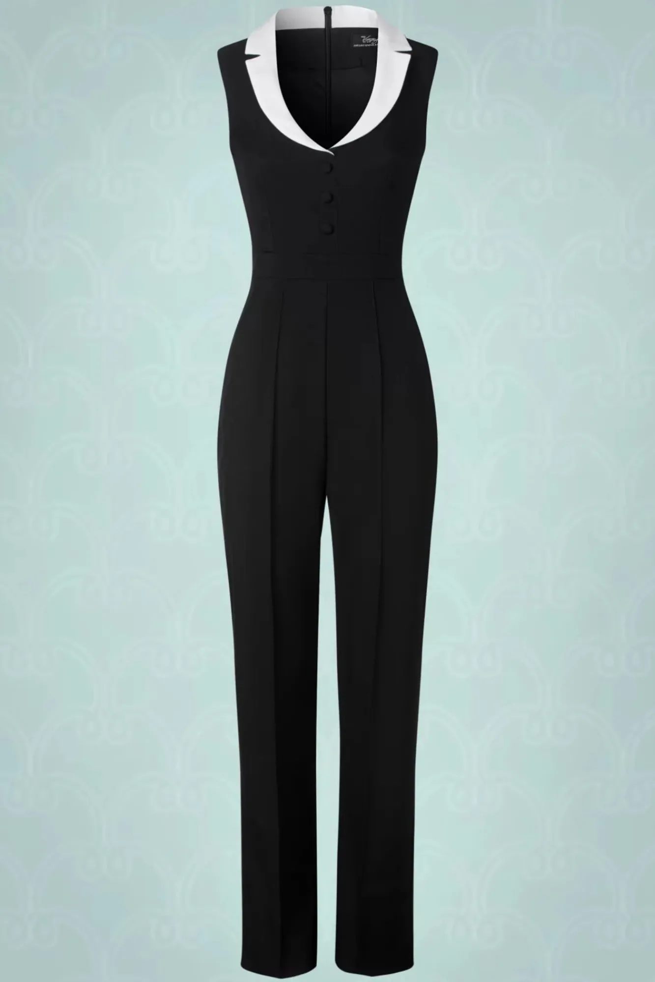 Fashion Vintage Diva Der Luchia Jumpsuit In Schwarz