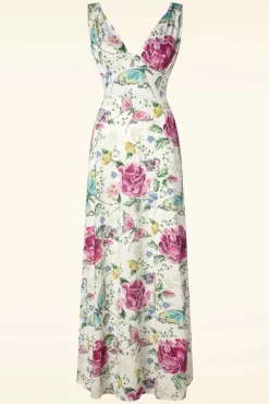 Best Sale Vintage Chic for Topvintage Deveny Blumen-Maxikleid In Gebrochenem Weis