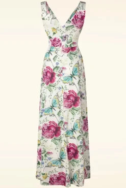 Best Sale Vintage Chic for Topvintage Deveny Blumen-Maxikleid In Gebrochenem Weis