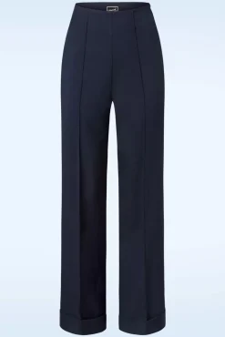 Fashion Glamour Bunny Business Babe Diadora Weite Anzughose In Navy